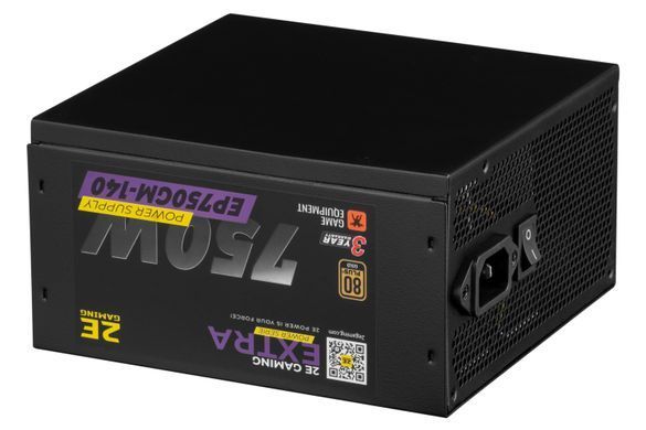 2E Gaming Блок питания Extra Power (750W) >90% 80+ Gold 140мм 1xMB 24pin(20+4) 1xCPU 8pin(4+4) 4xMolex 6xSATA 4xPCIe 8pin(6+2) Fully Modular 2E-EP750GM-140 фото