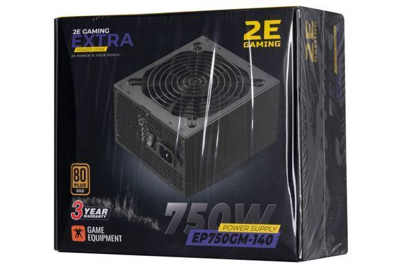 2E Gaming Блок питания Extra Power (750W) >90% 80+ Gold 140мм 1xMB 24pin(20+4) 1xCPU 8pin(4+4) 4xMolex 6xSATA 4xPCIe 8pin(6+2) Fully Modular 2E-EP750GM-140 фото