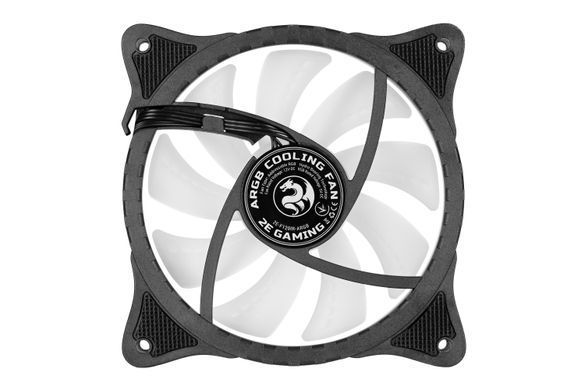 2E Gaming Корпусний вентилятор F120IR-ARGB, 120мм, 1200rpm, 3pin, 3pin +5VARGB, 25.3dBa, чорний 2E-F120IR-ARGB фото
