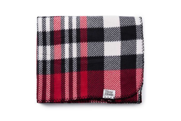 ARDESTO Плед Fleece, 130x160 см, 100% поліестер, клітинка червоно-чорна