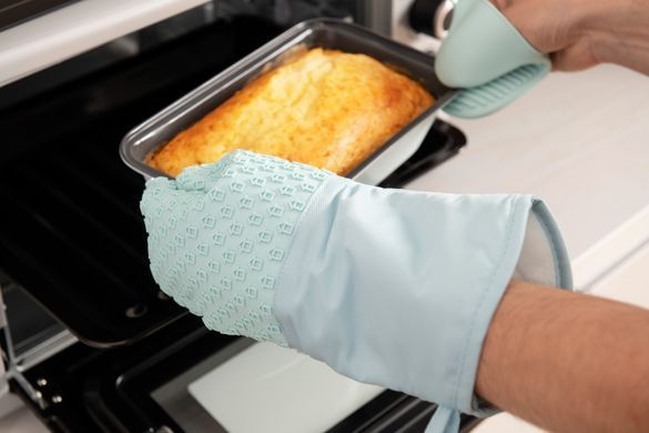 ARDESTO Рукавичка-прихватка Tasty Baking, 35*19 см, блакитний, силікон, бавовна