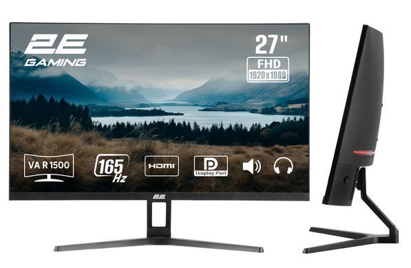 2E Gaming Монітор 27" R2723BV HDMI, DP, VA, 165Hz, 6ms, CURVED, FreeSync 2E-R2723BV-01.UA фото