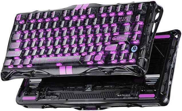 GravaStar Клавіатура механічна Mercury V75 Lite 80keys, Magnetic Blackcore, USB-A, RGB, Transparent Black GS_V75_LITE_XTAL_BLK фото