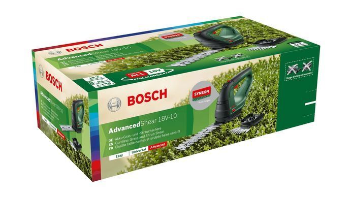 Bosch Ножиці для трави акумуляторні AdvancedShear 18В-10 + насадка кущоріз 10/20см крок різу 8мм 1.85кг 0.600.857.001 фото