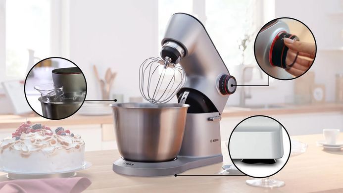 Bosch Кухонная машина 1400Вт, чаша-металл, корпус-металл/пластик, насадок-6, серый MUM9B34S27 фото