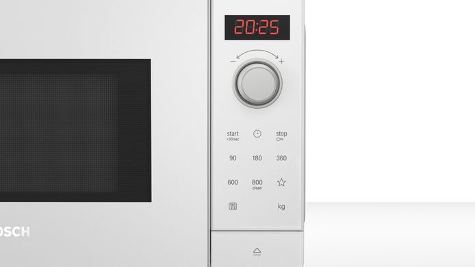 Bosch Мікрохвильова піч, 20л, ел. управл., 800Вт, білий FFL023MW0 фото