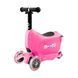Самокат MICRO серии "Mini2go Deluxe Plus" - РОЗОВЫЙ (до 50 kg, до 20 kg с сидением, 3-х колесный), Розовый