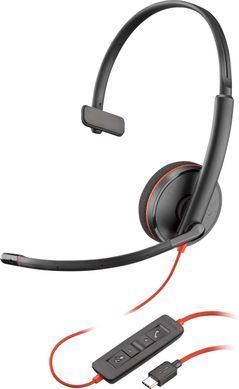 Poly Гарнитура компьютерная моно On-ear Blackwire 3210, USB-A, USB-C, однонаправленный, черный 8X214AA фото