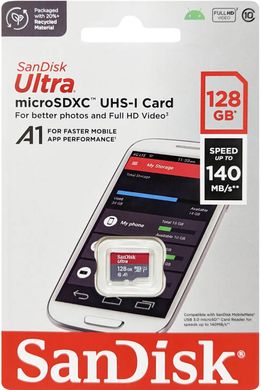 SanDisk Карта пам'яті microSD 128GB C10 UHS-I R150MB/s Ultra SDSQUAB-128G-GN6MN фото