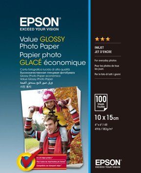 Бумага Epson 100mmx150mm Value Glossy Photo Paper 100 л. C13S400039 фото