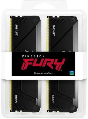 Kingston Пам'ять ПК DDR4 16GB KIT (8GBx2) 3200 FURY Beast RGB KF432C16BB2AK2/16 фото