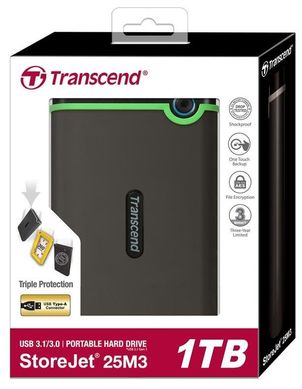 Портативный жесткий диск Transcend 2TB USB 3.1 StoreJet 25M3 Iron Gray TS2TSJ25M3S фото