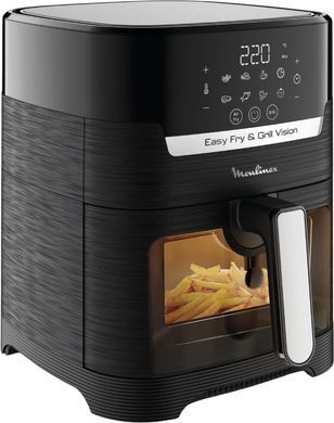 Moulinex Мультипіч Easy Fry&Grill Window, 1550Вт, чаша-4.2л, сенсорне керув., 8 програм, з віконцем, пластик, чорний EZ506820 фото