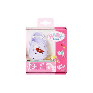 Взуття для ляльки BABY BORN - САНДАЛІ ЗІ ЗНАЧКАМИ (на 43 cm, бузкові) 831809-2 фото