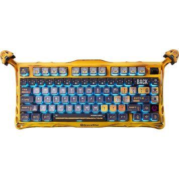 GravaStar x Kailh Speedy Клавіатура механічна Mercury K1 Pro 80keys, Mint, BT/WL/USB, жовтий GSK1PRO_YLW фото