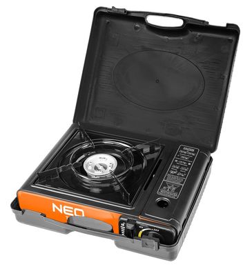 Neo Tools Плитка газовая портативная, 2.1кВт, под газовые баллоны-картриджи, пьезорозжиг, 150г/ч, кейс, 1.27кг 20-050 фото