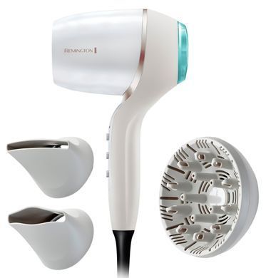 Remington Фен HYDRAluxe PRO, 2200Вт, 3 режими, дифузор, іоніз-я, хол. обдув, білий EC9001 фото