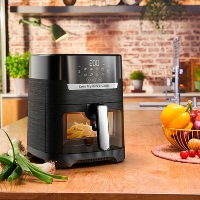 Moulinex Мультипіч Easy Fry&Grill Window, 1550Вт, чаша-4.2л, сенсорне керув., 8 програм, з віконцем, пластик, чорний EZ506820 фото