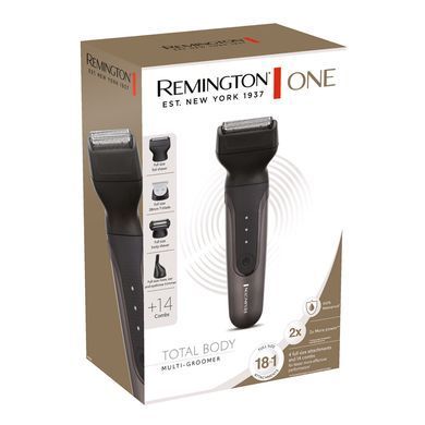 Remington Триммер One для бороды, усов,головы, тела, носа и ушей, акум., насадок-18, сталь, черный PG780 фото