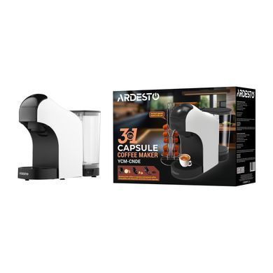 ARDESTO Кофеварка капсульная, 0.8л, капсулы Nespresso, Nescafe Dolce Gusto, молотый кофе, сенсорное управление, белый YCM-CNDE фото