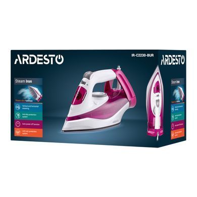 ARDESTO Утюг IR-C2230-BUR, 2200Вт, 300мл, паровой удар, керам. подошва, малиновый IR-C2230-BUR фото
