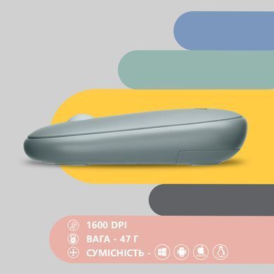 Мышь 2E MF300 Silent WL BT Ashen green 2E-MF300WGN фото