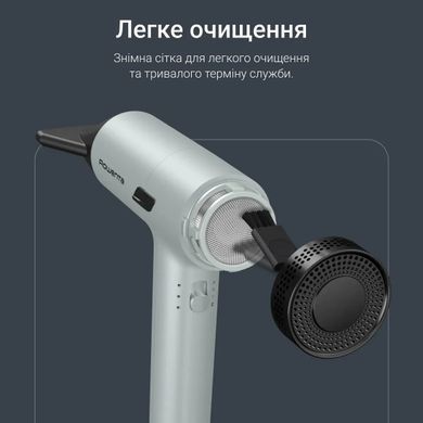 Rowenta Фен Rowenta Tiny, 1600Вт, 3 режими, дифузор, іоніз-я, хол. обдув, зелено-чорний HY7120E0 фото