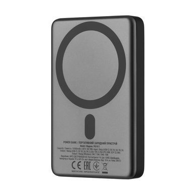 2E Акумулятор портативний літій-іонний Power Bank 2E Slim Wireless QI 10000мА&middot;год, 20Вт, PD, сірий 2E-PB1011-GREY фото