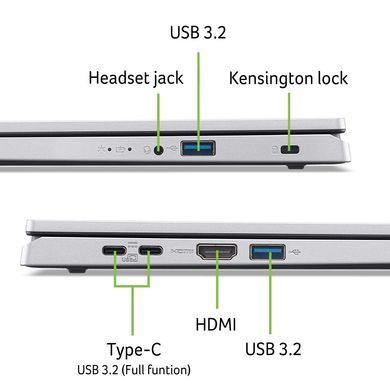 Acer Ноутбук Aspire Go AG15-21P 15.6" FHD IPS, AMD R5-7520U, 16GB, F512GB, UMA, Lin, серебристый NX.J8TEU.009 фото