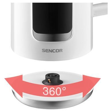 Sencor Электрочайник 1.7л, Strix, LED дисплей, двойные стенки, белый SWK0950WH фото