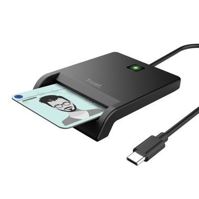 Trust Кардридер Primo Smartcard Reader, USB-C, чорний 26061_TRUST фото