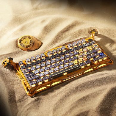 GravaStar x Kailh Speedy Клавіатура механічна Mercury K1 Pro 80keys, Mint, BT/WL/USB, жовтий GSK1PRO_YLW фото