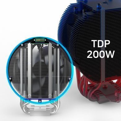 Zalman Процесорний кулер Zalman ZET5, ARGB LGA 1851, 1700, 1200, 115x, AM5, AM4, 4pin PWM, 3pin+5VARGB, TDP200W, білий ZET5WHITE фото