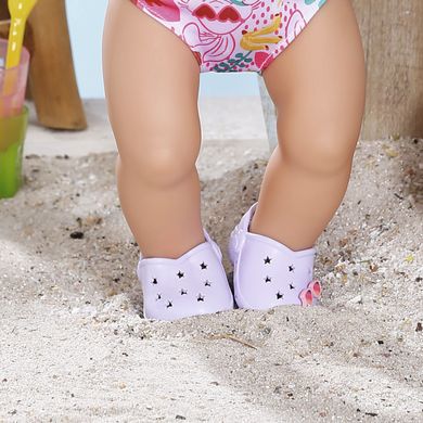 Обувь для куклы BABY BORN - САНДАЛИИ С ЗНАЧКАМИ (на 43 сm, лиловые) 831809-2 фото