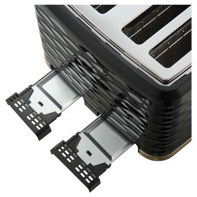 Sencor Тостер Sencor 1600Вт, підігрів, розморожування, 4 слоти, пластик, чорно-золотий