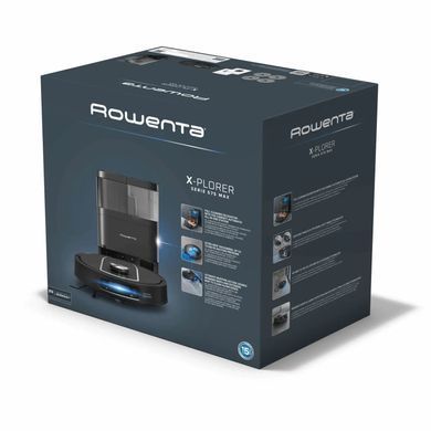 Rowenta Rowenta robot VC X-Plorer Serie 575 Max Standard, 10000ПаW, h=10.5cm, wet cleaning, bag-0.22L, dust cont -0.3L, battery operation up to 120min, black RR95A5E0 фото