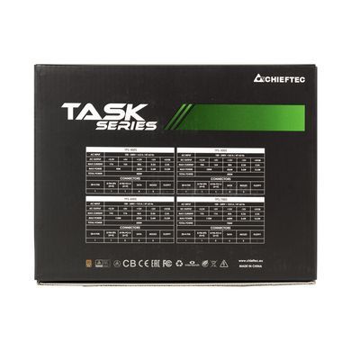 Chieftec Блок живлення Task (600W), >85%, 80+ Bronze, 120мм, 1xMB 24pin(20+4), 1xCPU 8pin(4+4), 3xMolex, 5xSATA, 2xPCIe 8pin(6+2) TPS-600S фото