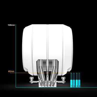 Zalman Процесорний кулер Zalman ZET5, ARGB LGA 1851, 1700, 1200, 115x, AM5, AM4, 4pin PWM, 3pin+5VARGB, TDP200W, білий ZET5WHITE фото