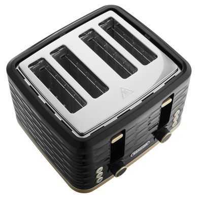 Sencor Тостер Sencor 1600Вт, підігрів, розморожування, 4 слоти, пластик, чорно-золотий