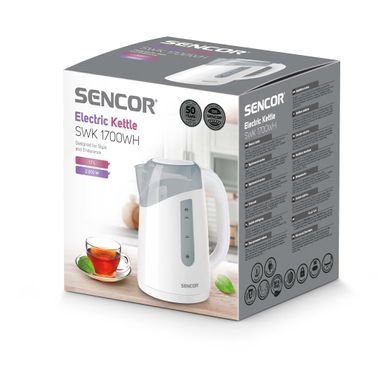 Електрочайник Sencor Series 1700, 1,7л, Strix, пластик, білий SWK1700WH фото