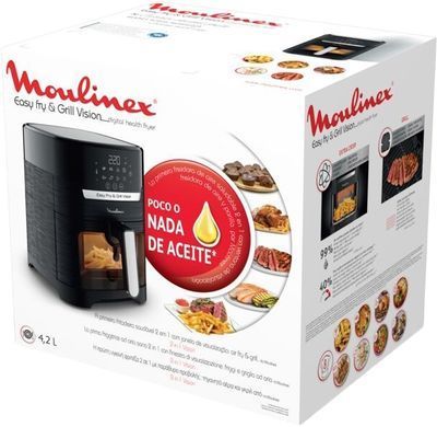 Moulinex Мультипіч Easy Fry&Grill Window, 1550Вт, чаша-4.2л, сенсорне керув., 8 програм, з віконцем, пластик, чорний EZ506820 фото