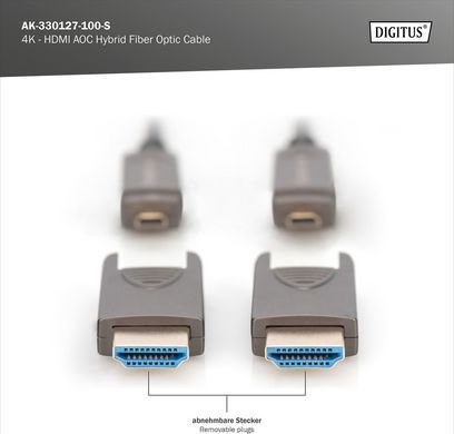 Digitus Кабель DIGITUS HDMI (M/M), 4K, AOC, 10м, чорний AK-330127-100-S фото