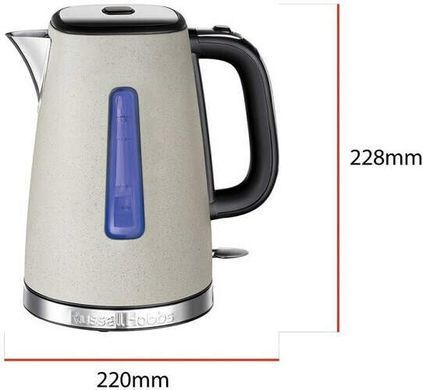 Russell Hobbs Электрочайник Luna Stone, 1.7л, металл, под камень, бежевый 26960-70 фото