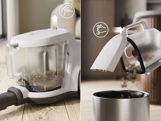 Electrolux Пылесос контейнерный, 850Вт, конт пыль -2л, HEPA12, 3 насадки, белый EL51C2SW фото