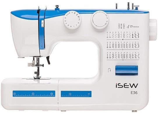 Швейная машина iSEW E36, электромех., 62Вт, 36 шв.оп., петля полуавтомат, белый +синий ISEW-E36 фото