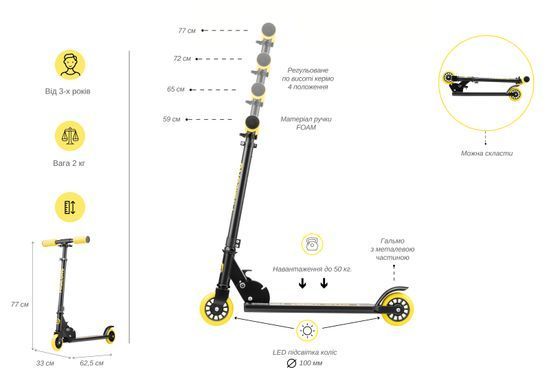 Miqilong Самокат Cart Черный CART-100-BLACK фото