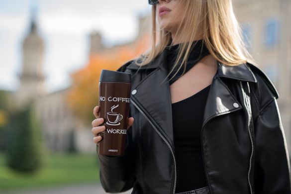 ARDESTO Термочашка Coffee Time 450 мл, нержавеющая сталь, коричневый AR2645CB фото