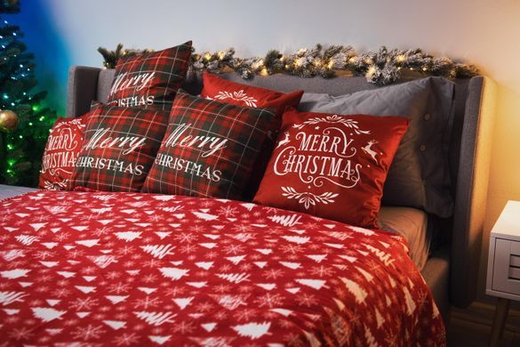 ARDESTO Подушка декор. Happy Holidays 45х45см, 100% полиэстер, красный