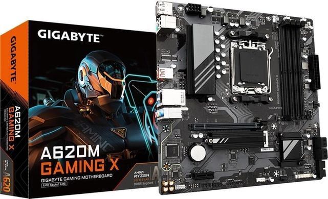 Gigabyte Материнская плата A620M GAMING X sAM5 A620M 4xDDR5 M.2 HDMI DP mATX A620M_GAMING_X фото