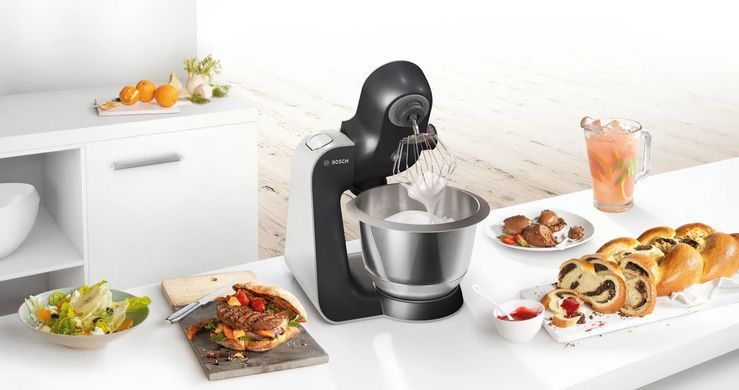 Bosch Кухонная машина, 1000Вт, чаша-металл, корпус-металл+пластик, насадок-11, серый MUM58M59 фото